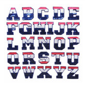 free shipping 26pcs Gold Iron On Patch A-Z Letter Embroidered Alphabet Iron On Patches --basketball style