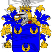 Ryder Coat of Arms with Crest Line Drawing.