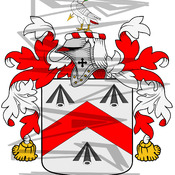 Walsh Coat of Arms with Crest Line Drawing.