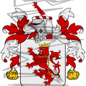 Urrie Coat of Arms with Crest Line Drawing.