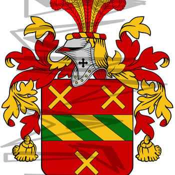 Zachary Coat of Arms with Crest.