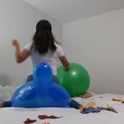 Ary sit and ride to pop balloons in the bed!!
