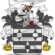 Imbrie Coat of Arms with Crest and Line Drawing.