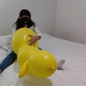 Rabbit balloon pop!!