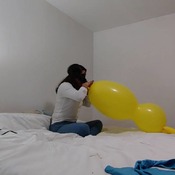 Rabbit balloon pop!!