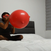Blow to pop heart big balloon!!