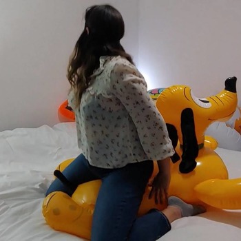 Riding inflatable Pluto by Gin!!!