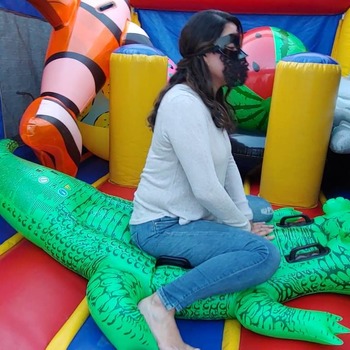 Ary ride and play with inflatables in a big inflatable castle!!