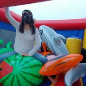 Ary ride and play with inflatables in a big inflatable castle!!