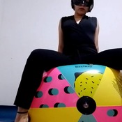 Riding 48 inches beachball by Alice