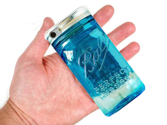 free shipping worldwide hard phone case---clear blue bottle