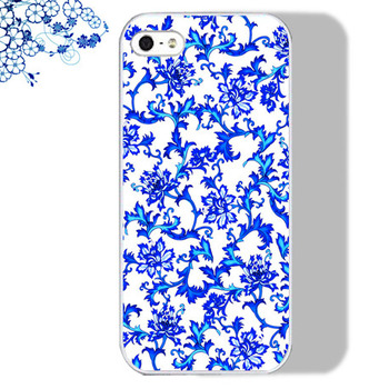 free shipping worldwide custom soft phone case---chinese blue flower