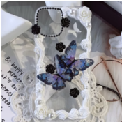 Free shipping worldwide cream phone case and the tutorial download and black butterfly phone case