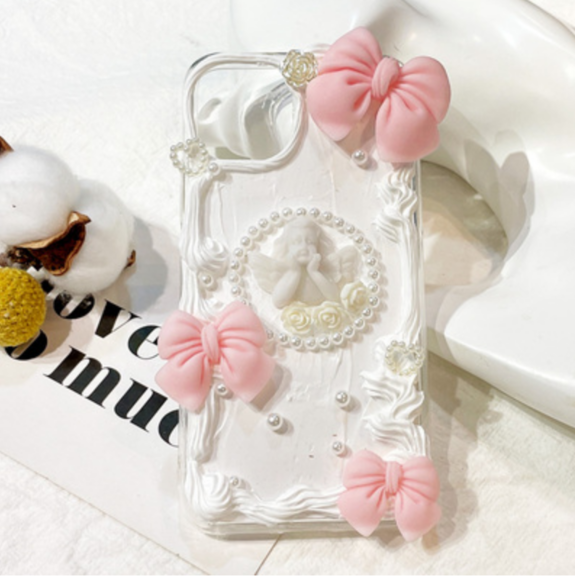 Free shipping worldwide cream phone case and the tutorial download model--angel