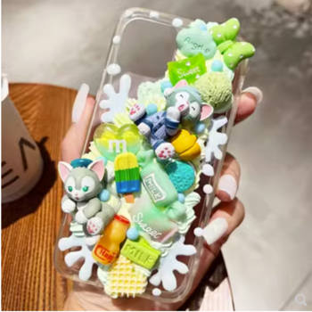 free shipping worldwide cream phone case---summer green
