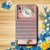 free shipping custom clear rubber case--pink radio