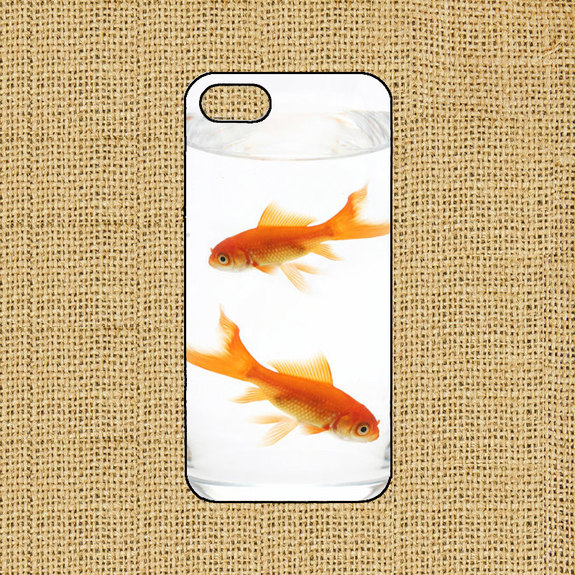 Free shipping--custom  clear rubber case--goldfish