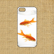 Free shipping--custom  clear rubber case--goldfish