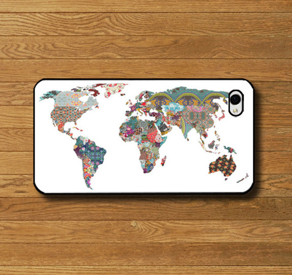 Free shipping worldwide custom rubber case--world map