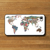 Free shipping worldwide custom rubber case--world map