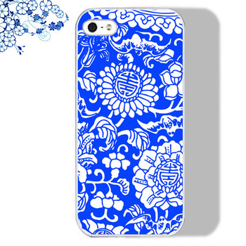 free shipping worldwide custom soft phone case--chinese blue flower porcelain series 5