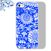 free shipping worldwide custom soft phone case--chinese blue flower porcelain series 5