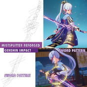 Mistsplitter Reforged - Kamisato Ayaka - Genshin Impact - Cosplay sword Pattern Blueprint