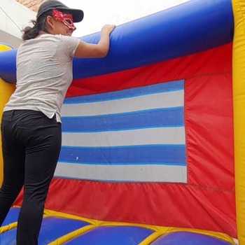 Julie jump in the inflatable castle!!