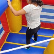 Julie jump in the inflatable castle!!