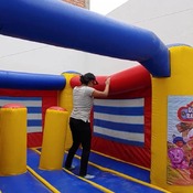 Julie jump in the inflatable castle!!