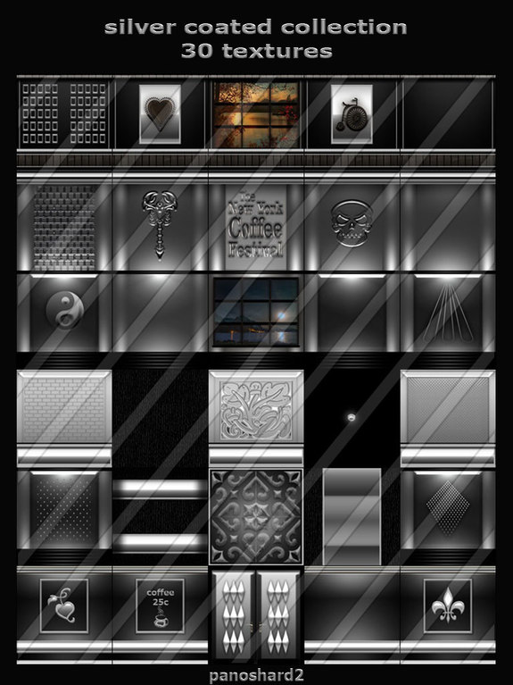 silver coated collection 30 textures for imvu - panoshard2 textures ...