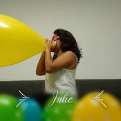 Julie blow and pop balloons!!