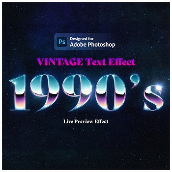 80's Retro Text Effect 8K- Photoshop Effect