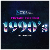 80's Retro Text Effect 8K- Photoshop Effect