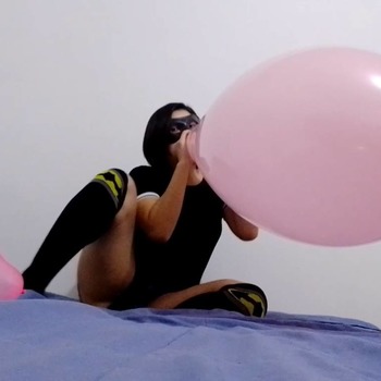 Alice blow to pop unique 15 pink balloon!!
