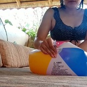 Alice deflating 24 inches beachball!!!