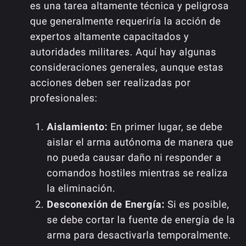 Entrevista a IA acerca de las armas autónomas.