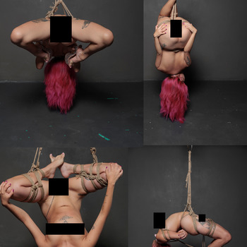 _froggo._ nude suspensión shibari