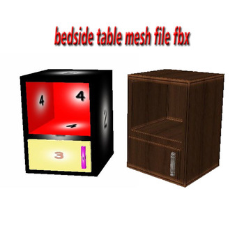 bedside table mesh file fbx for imvu creator