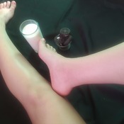 Feet photo session, cookies with milk, includes videos