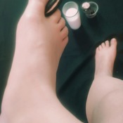 Feet photo session, cookies with milk, includes videos