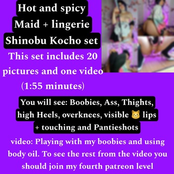 Hot and spicy Maid + lingerie Shinobu Kocho set