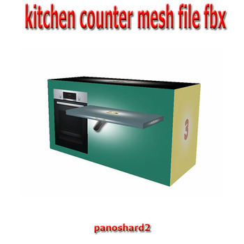 kitchen counter mesh  file fbx for imvu creator