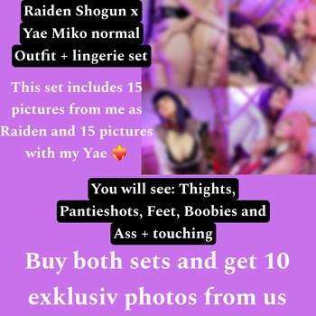 Raiden Shogun x Yae Miko normal outfit + lingerie set