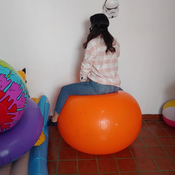 Ary ride big orange gym ball!!