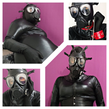 Gas Mask And Catsuit Soft BDSM and Breathplay