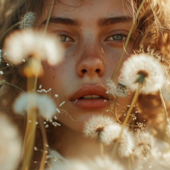 The dandelion girl portrait