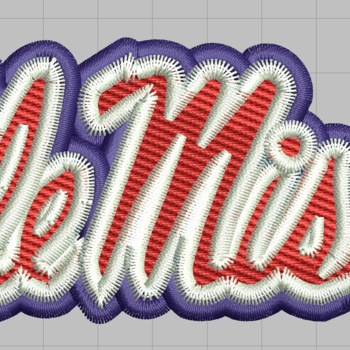 "Ole miss" Wordmark Embroidery Design 3 Sizes 9 Formats