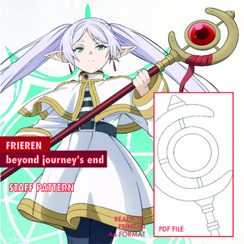 Frieren beyond journey's end - Cosplay staff sceptre Pattern Blueprint