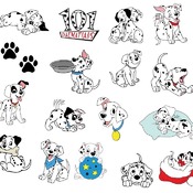 1 101 Dalmatians svg,cut files,silhouette clipart,vinyl files,Vector Digital,svg file,svg cut file,clipart svg,graphics clipart